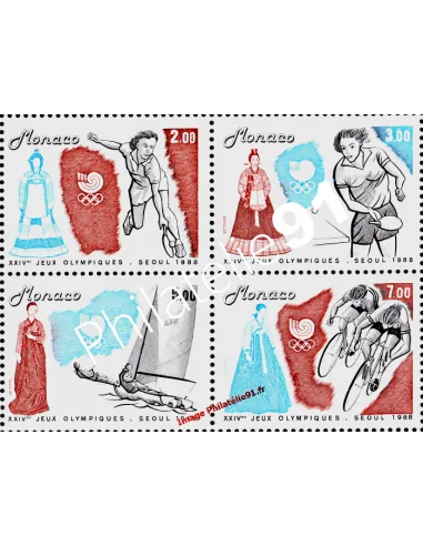 MONACO - n° 1645 à 1648 - Jeux olympiques d'été - Séoul