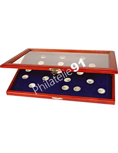 Vitrine en bois SAFE pour 2 €uros commémoratifs, matériel numismatique