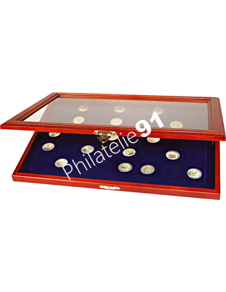 Vitrine en bois SAFE pour 2 €uros commémoratifs, matériel numismatique