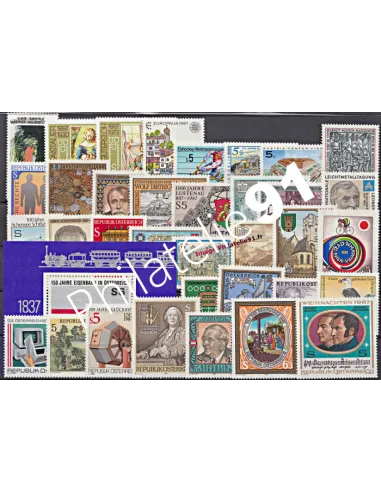 Timbres d'AUTRICHE, Année complète 1987, timbres d'Europe