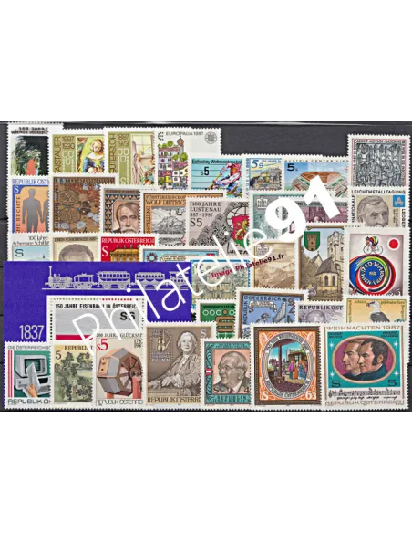 Timbres d'AUTRICHE, Année complète 1987, timbres d'Europe