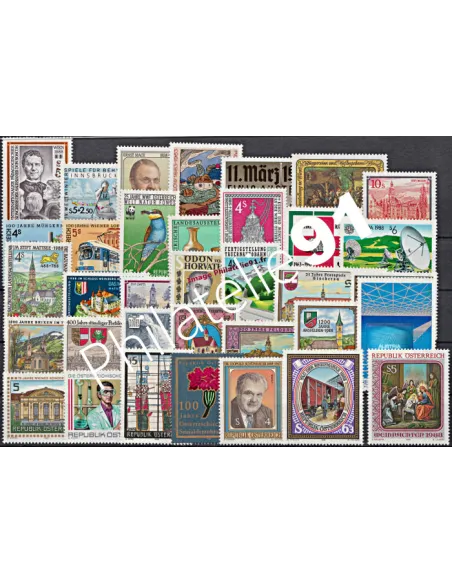 Timbres d'AUTRICHE, Année complète 1988, timbres d'Europe
