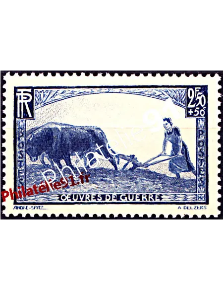 Timbre n° 457, Au profit des œuvres de guerre, collection timbres de France