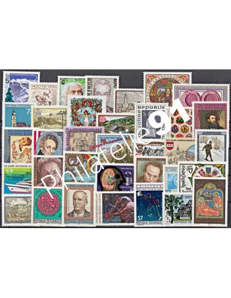 Timbres d'AUTRICHE, Année complète 1990, timbres d'Europe