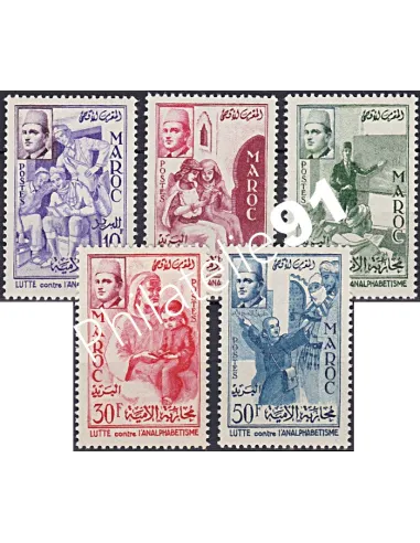 Maroc, n° 369 à 373, collection timbres Colonies