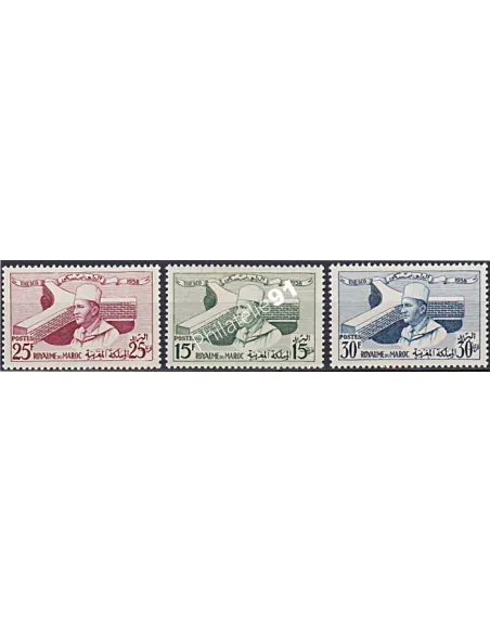 Maroc, n° 386 à 388, collection timbres Colonies