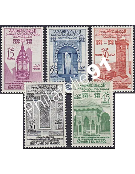 Maroc, n° 405 à 409, collection timbres Colonies