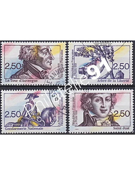 Timbre n° 2700 à 2703  oblitéré, Collection timbres France