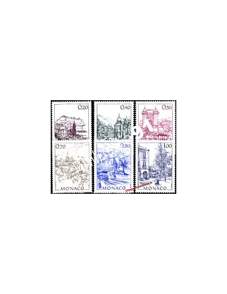 Série complète de timbres de MONACO du n° 1762 au 1767 - Monaco d'autrefois (III) - Hubert Clerissi