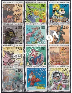 Timbre n° 2836 à 2847  oblitéré, Collection timbres France
