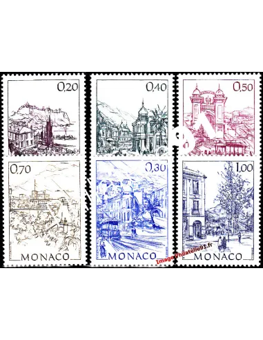 Série complète de timbres de MONACO du n° 1762 au 1767 - Monaco d'autrefois (III) - Hubert Clerissi