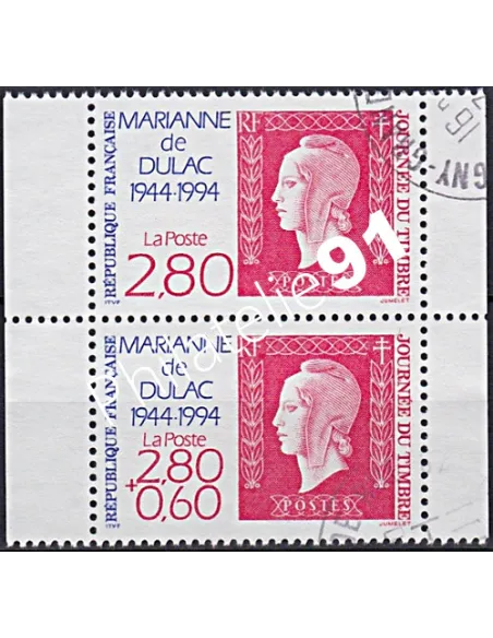 Timbre n° 2864 et 2863a oblitéré, Paire, collection timbres France