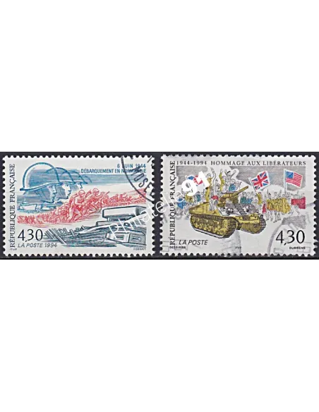 Timbre n° 2887 à 2888 oblitéré, collection timbres France