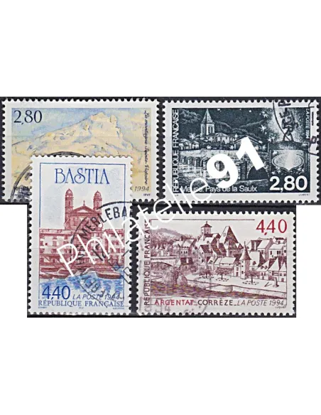 Timbre n° 2891 à 2894 oblitéré, Collection timbres France