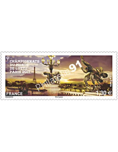 Timbre 5165, Championnats du monde de lutte Paris 2017, timbres France