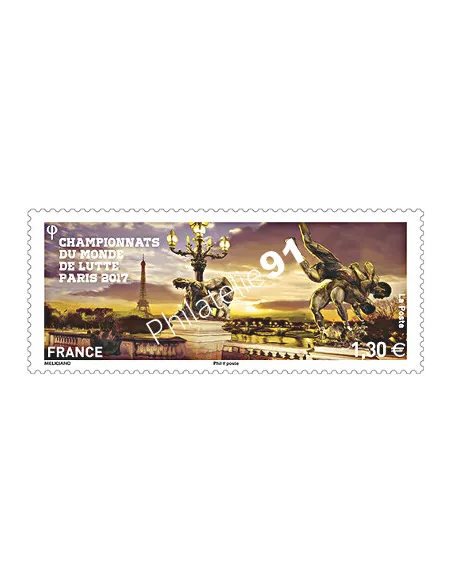 Timbre 5165, Championnats du monde de lutte Paris 2017, timbres France