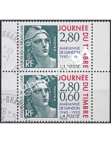 Timbre n° 2933 et 2933a oblitéré, Paire, collection timbres France