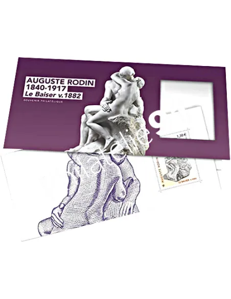 Souvenir n° 137, Auguste Rodin 1840-1917, Le Baiser, timbres France