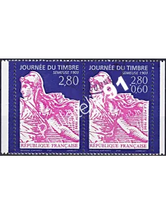 Timbre n° 2991 et 2990a oblitéré, Paire, collection timbres France