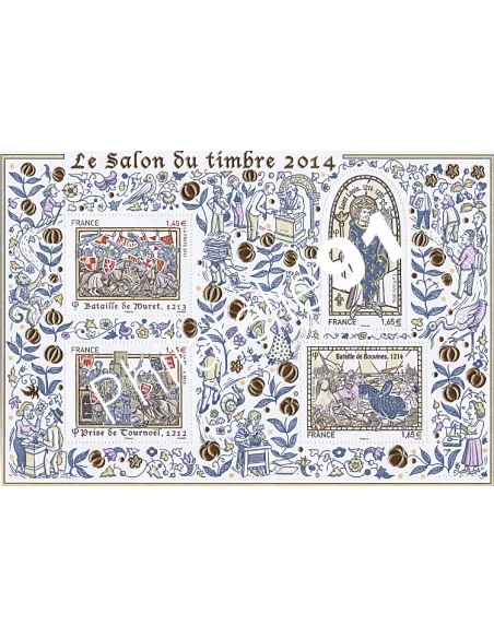 BF135 - Bloc doré salon du Timbre Paris 2014 Collection timbres France