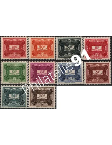 Timbres Taxe d' A.E.F. n° 12 à 21, timbres des colonies françaises