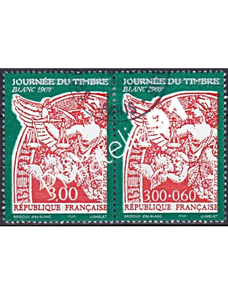Timbre n° 3136 et 3135a oblitéré, Paire, collection timbres France