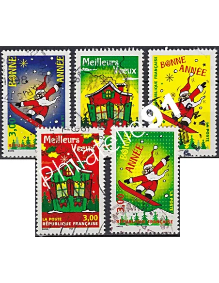 Timbre n° 3200 à 3204 oblitéré, Collection timbres France