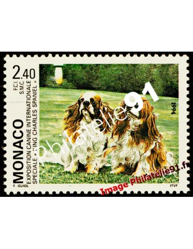 Timbre de Monaco n° 1930 - Exposition canine - King Charles Spaniel