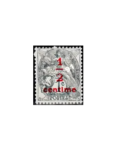 Timbre n° 157 - Timbre de 1900 (n° 107) surchargé, timbres de France