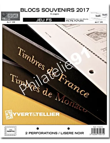 JEU FS FRANCE 2017 blocs souvenirs, matériel philatélique