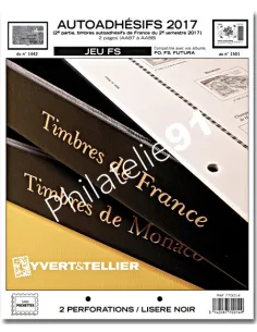 JEU FS FRANCE 2017adhésifs, matériel philatélique