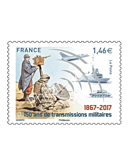 Timbren° 5172, 150 ans de Transmissions militaires 1867-2017, timbres France