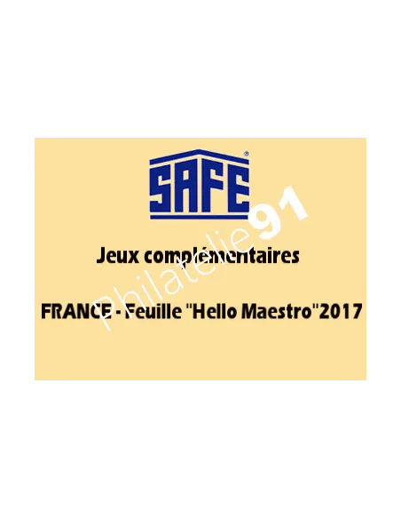 Jeu SAFE-dual France 2017, feuillet Hello Maestro, matériel philatélique