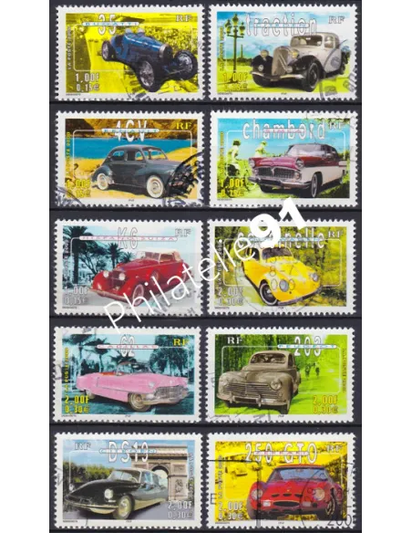 Timbre n° 3317 à 3326  oblitéré, Collection timbres France