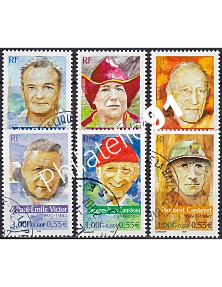 Timbre n° 3342 à 3347  oblitéré, Collection timbres France