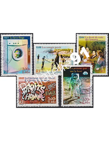 Timbre n° 3351 à 3355  oblitéré, Collection timbres France