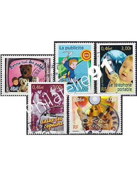 Timbre n° 3372 à 3376  oblitéré, Collection timbres France