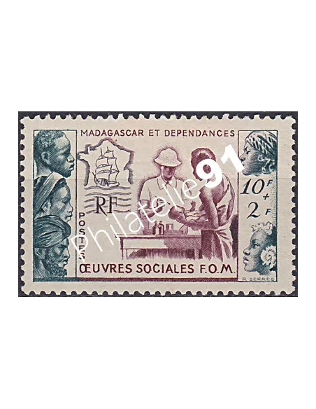 Madagascar n° 320, timbres colonies Françaises