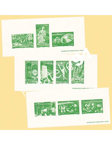 Gravures des timbres  n°3767 à 3776 - Collection timbres France