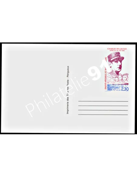 ST PIERRE ET MIQUELON - ENTIER POSTAL - DE GAULLE