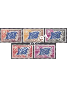 Timbres de Service n° 17 à 21, collection timbres France