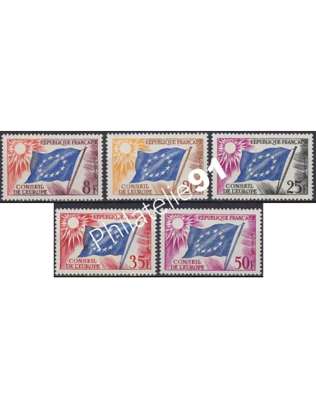 Timbres de Service n° 17 à 21, collection timbres France