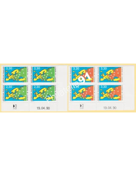 Coin daté sur Timbre Service n° 104 à 105, Collection timbres France