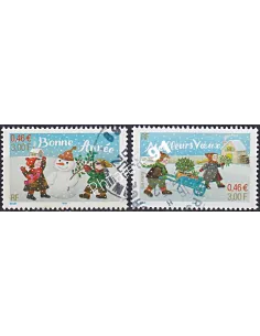 Timbre n° 3437 à 3438 oblitéré, collection timbres France