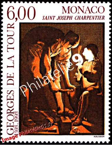 Timbre de Monaco n°1910 - Tableau de Georges de la Tour