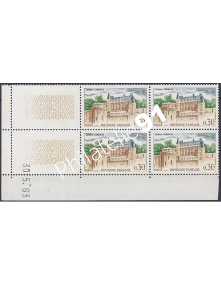 Coin daté sur Timbre n° 1390, Collection timbres France