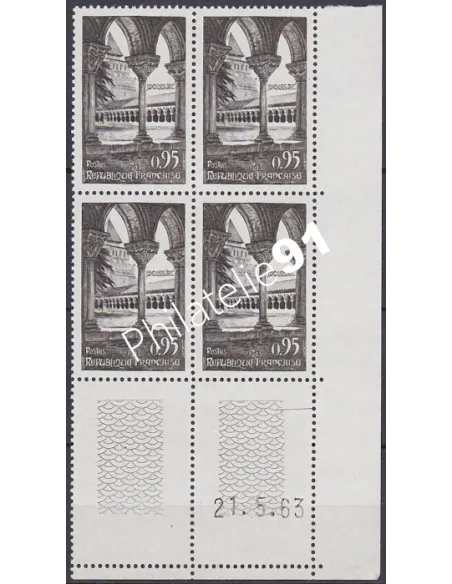 Coin daté sur Timbre n° 1394, Collection timbres France