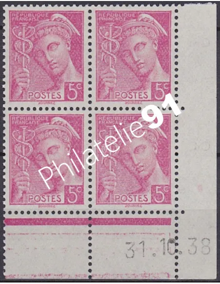 Coin daté sur Timbre n° 406, Collection timbres France