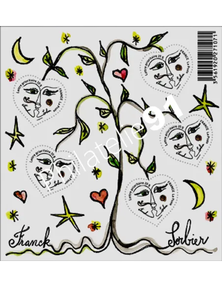 Bloc de France: BF 115 - Saint-Valentin. Coeur 2008 - Sorbier