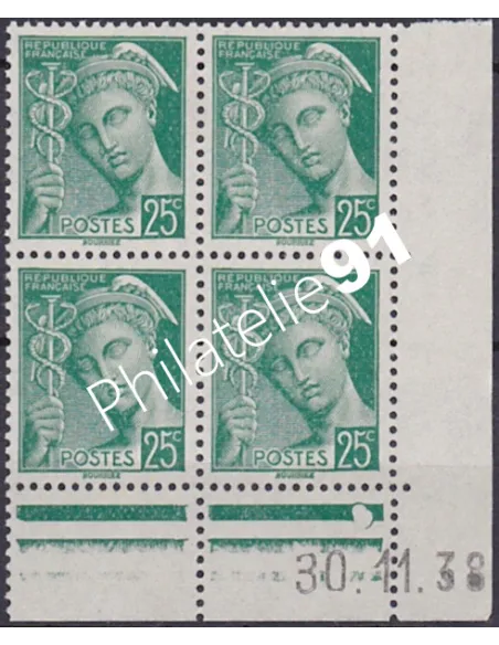 Coin daté sur Timbre n° 411, Collection timbres France